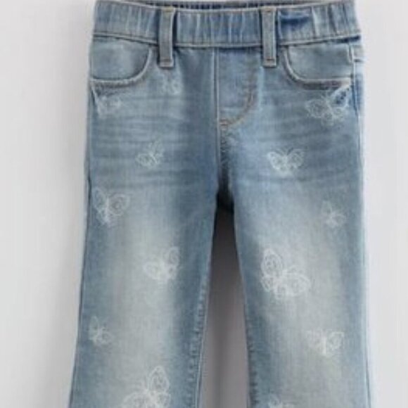 Tucker + Tate Girls Size 5 Flare Leg Jeans Light Wash Butterflies - Picture 2 of 9